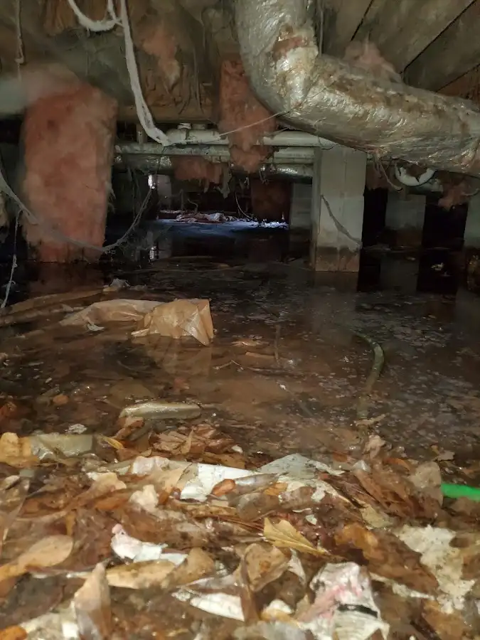 Crawl space flood assessment for Commercial Water Damage Restoration in Plano