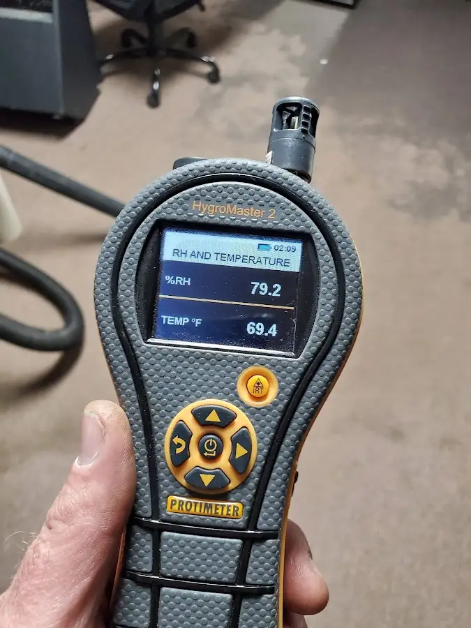Moisture meter humidity assessment for Fire & Smoke Damage Restoration in Plano